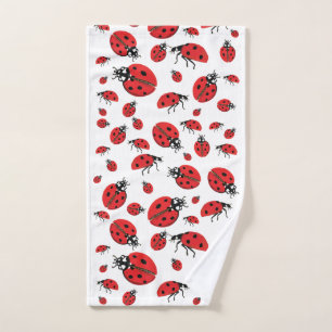 A lot of Ladybugs Lucky Pattern Hand Towel