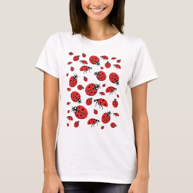 A lot of Ladybugs Lucky Pattern  T-Shirt (Front)