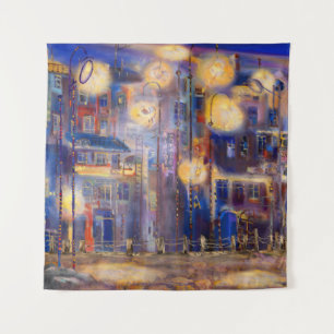 A lot of lights at the streetabstract background,a tapestry