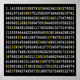 A Lot of Pi Yellow 3 Poster