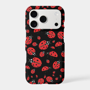 A lot of Red Ladybugs Lucky Pattern Green