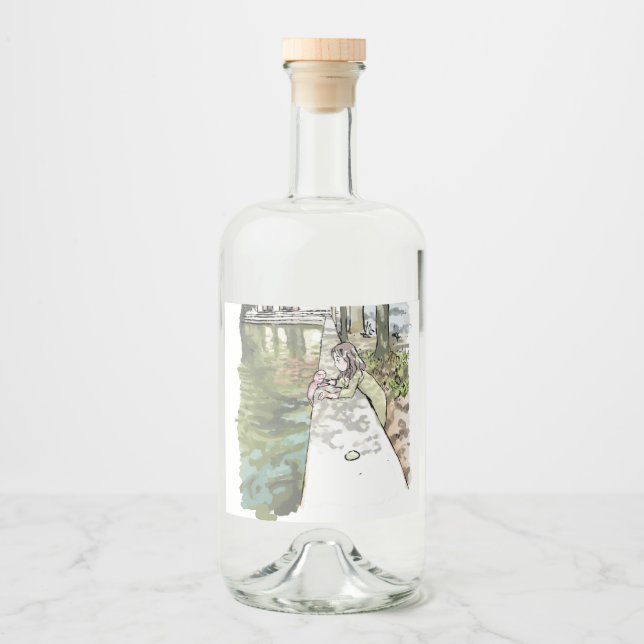 a lottery liquor bottle label (Front)