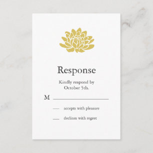 A Lotus Flower RSVP (yellow) Card