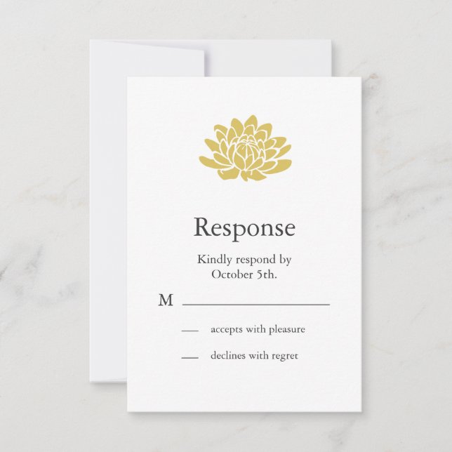 A Lotus Flower RSVP (yellow) Card (Front)