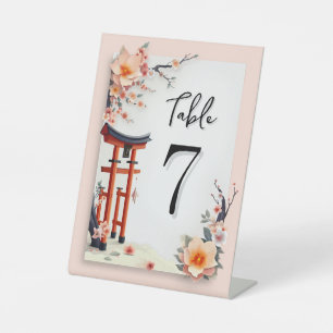 A Love Blossoming Under the Cherry Trees Pedestal Sign