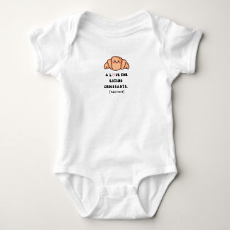 A Love for Eating Croissants - Cute Pastry Baby Bo Bodysuit