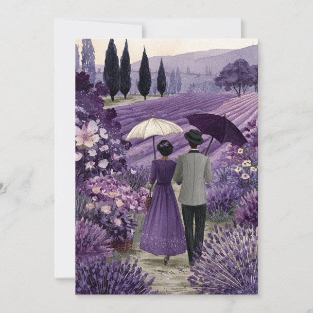 A Love Like Lavender | Calm Romance Invitation (Front)