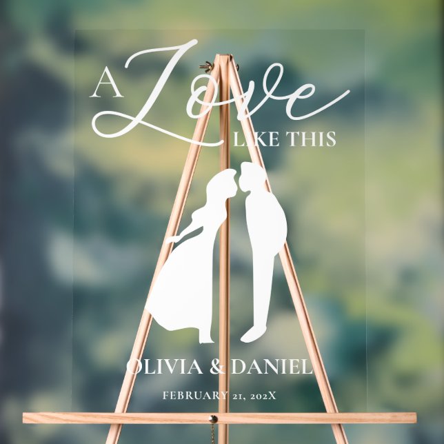 A Love Like This Romantic Wedding Welcome Acrylic Sign (Neutral)