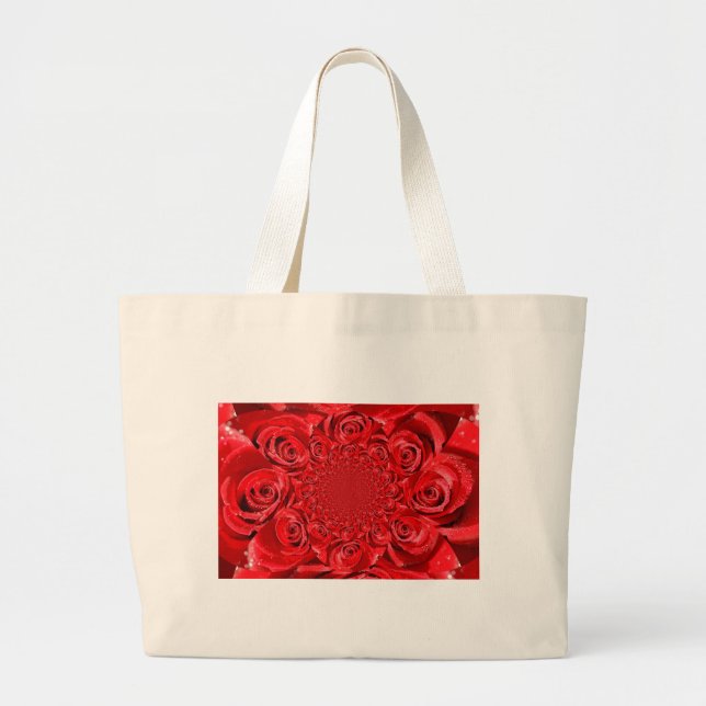 A Love Story in Roses Spacious Large Tote Bag (Front)