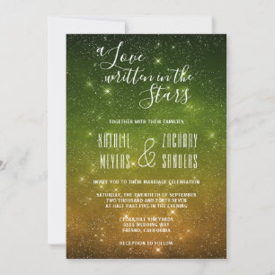 A Love Written in the Stars Celestial Wedding Invitation