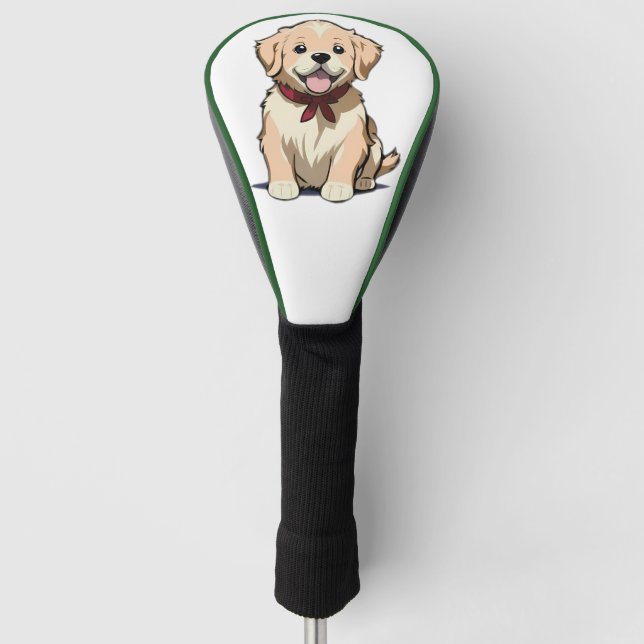 A lovely and cute Golden Retriever sitting down Golf Head Cover (Front)