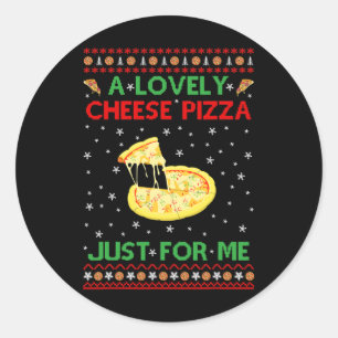 A Lovely Cheese Pizza Alone Fun Kevin X-mas Home  Classic Round Sticker