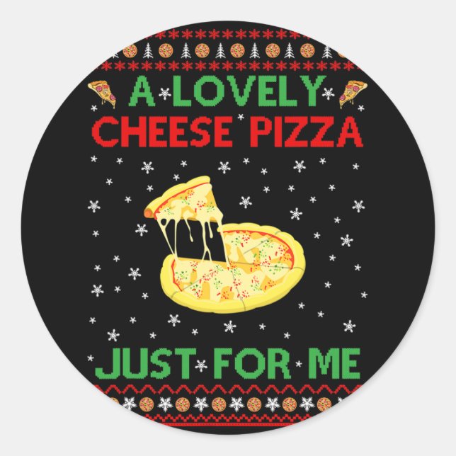 a lovely cheese pizza shirt alone funny kevin x-ma classic round sticker (Front)