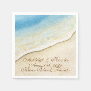 A Lovely Day For A Beach Wedding - Invitation Napkin