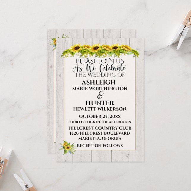 A Lovely Day For A Wedding - Invitation (Front/Back In Situ)