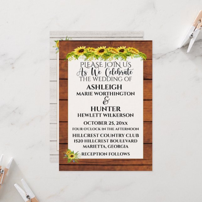 A Lovely Day For A Wedding - Invitation (Front/Back In Situ)