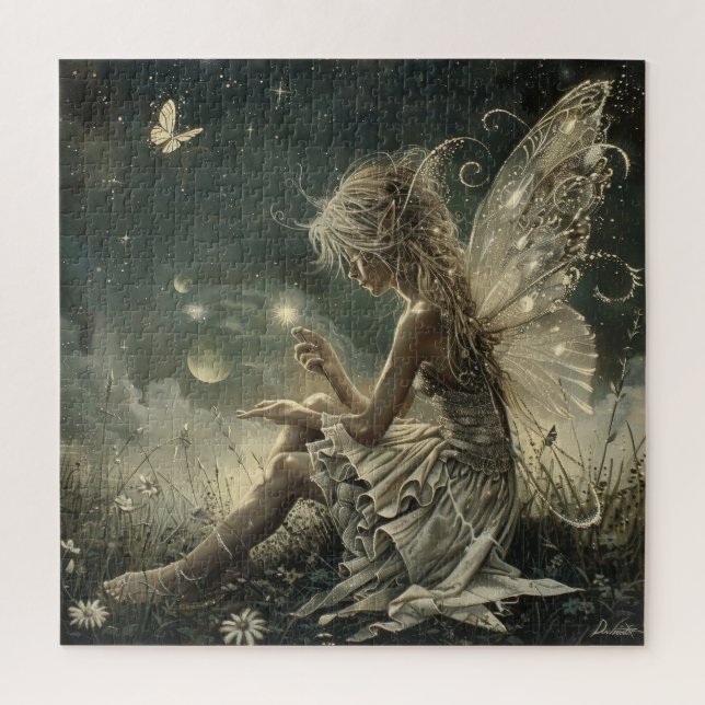 A Lovely Fairy in Moonlight Jigsaw Puzzle (Vertical)