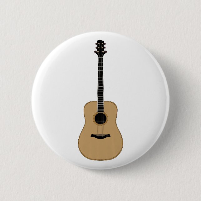 A lovely guitar 6 cm round badge (Front)