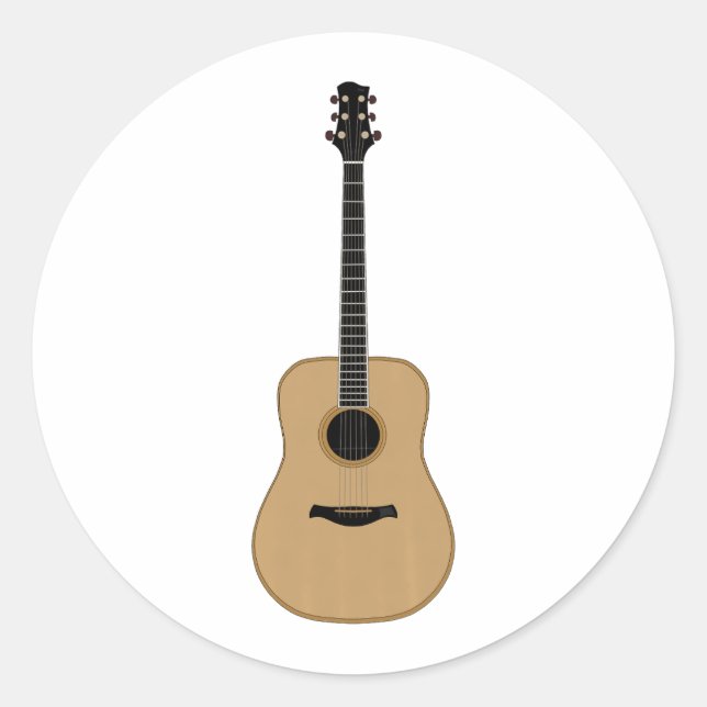 A lovely guitar classic round sticker (Front)