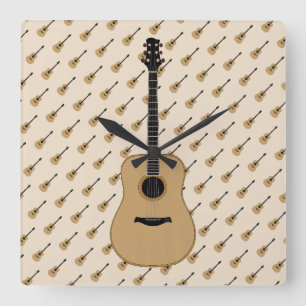 A lovely guitar square wall clock