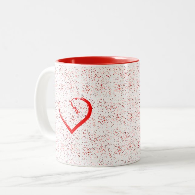 A Lovely Heart Two-Tone Coffee Mug (Front Left)