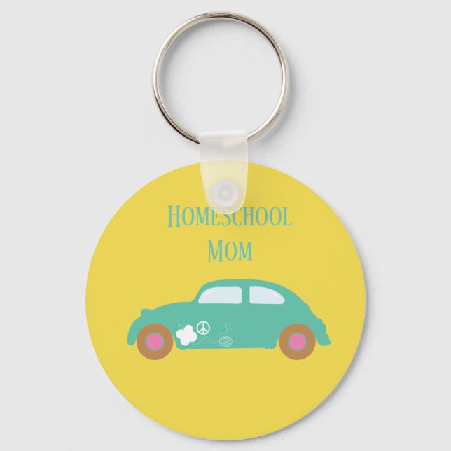 A lovely homeschool mum hippie car key ring (Front)