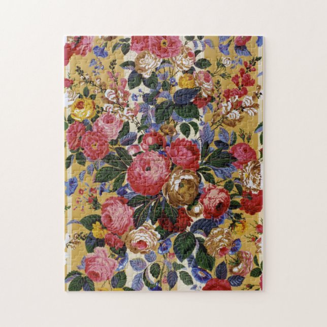 A Lovely Philip Jacobs Fabric Floral Jigsaw Jigsaw Puzzle (Vertical)
