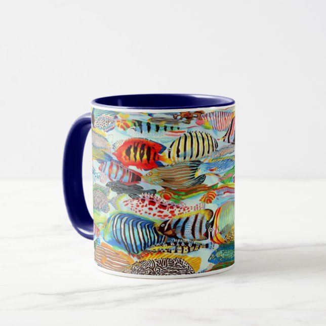 A Lovely Philip Jacobs Fabric Tropical Fish Mug (Front Left)