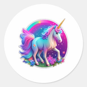 A Lovely Unicorn Classic Round Sticker