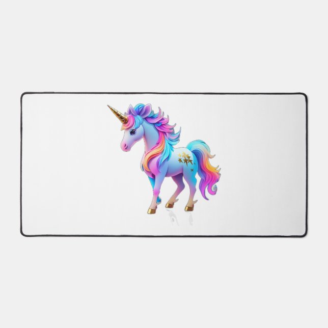 A Lovely Unicorn Sticker 1 Desk Mat (Front)