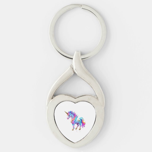A Lovely Unicorn Sticker 1 Key Ring (Front)