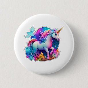 A Lovely Unicorn Sticker 6 Cm Round Badge