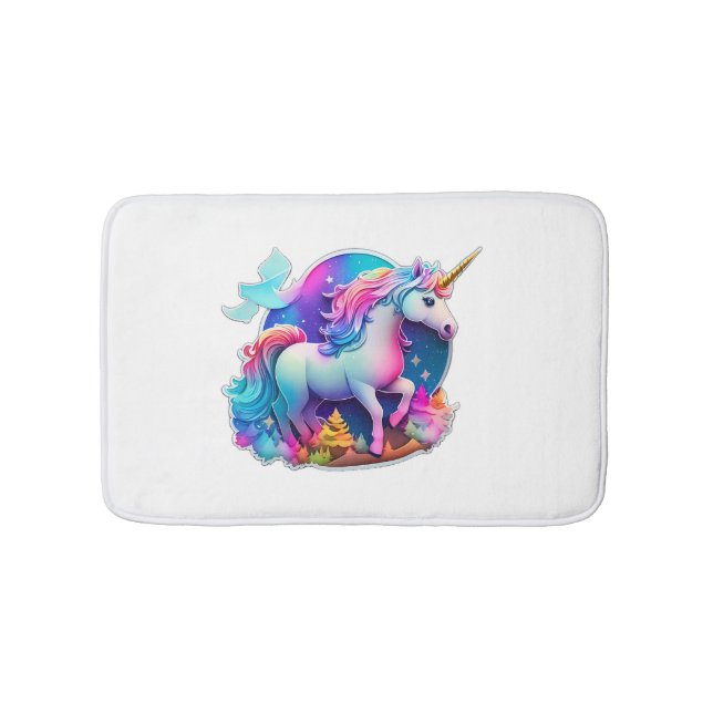 A Lovely Unicorn Sticker  Bath Mat (Front)