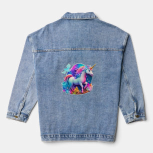 A Lovely Unicorn Sticker Denim Jacket