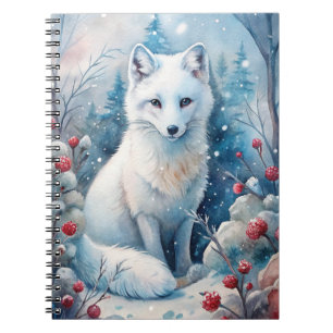 A Lovely White Fox in Winter Notebook