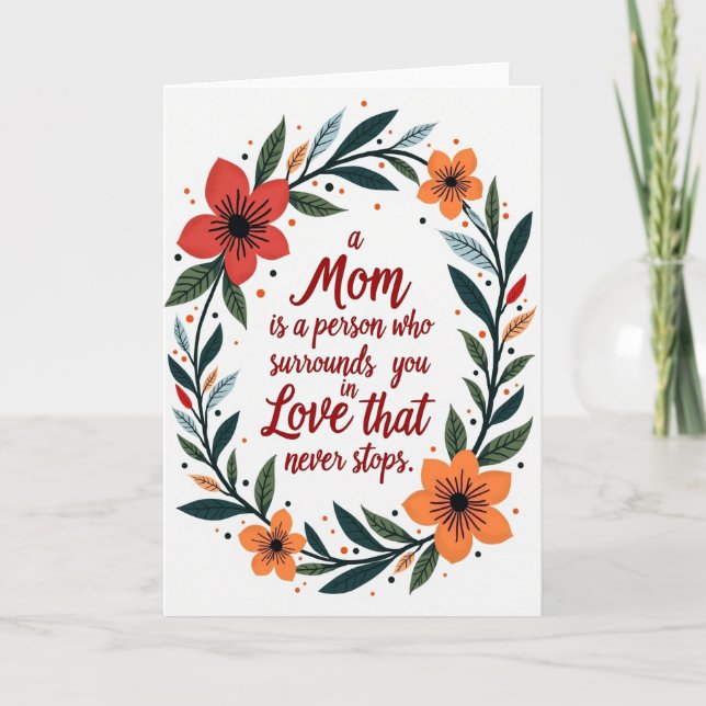 A Loving Mom Floral Frame Card (Front)