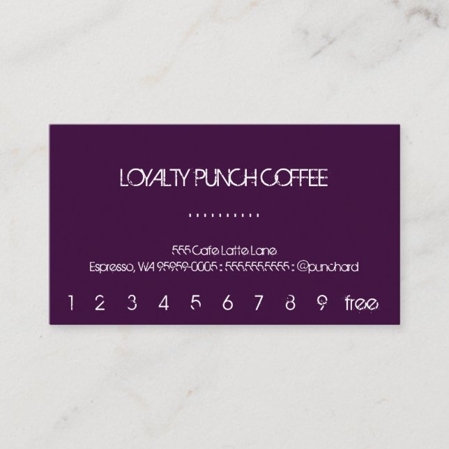 A Loyalty Coffee Punch-Card Card (Front)