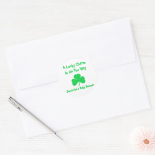 A Lucky Charm Is On The Way Classic Round Sticker