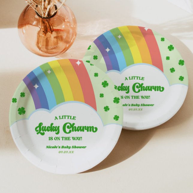 A Lucky Charm St. Patrick's Day Baby Shower Paper Plate (Creator Uploaded)