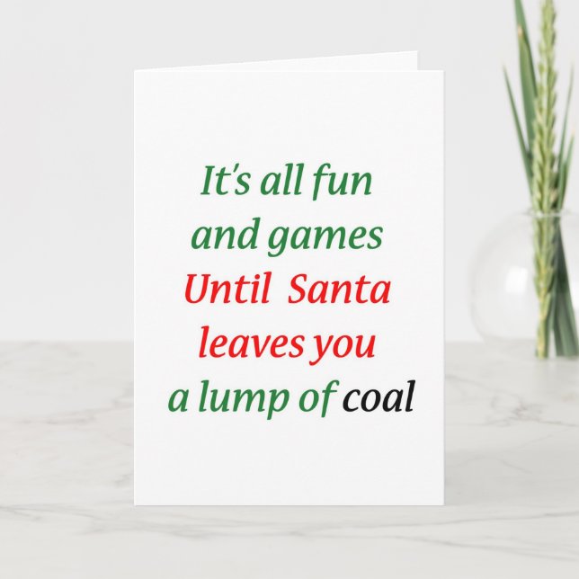 A Lump Of Coal Holiday Card (Front)