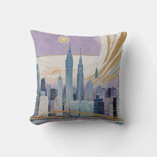 A Lunar Cityscape Cushion