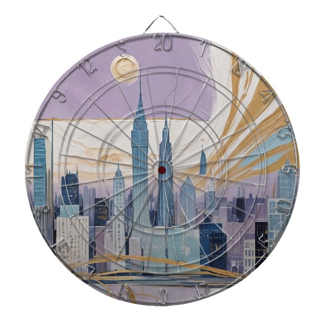 A Lunar Cityscape Dartboard (Front)
