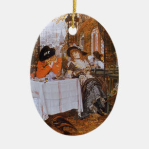 A Luncheon (Le Dejeuner) by James Tissot Ceramic Tree Decoration