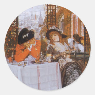 A Luncheon (Le Dejeuner) by James Tissot Classic Round Sticker