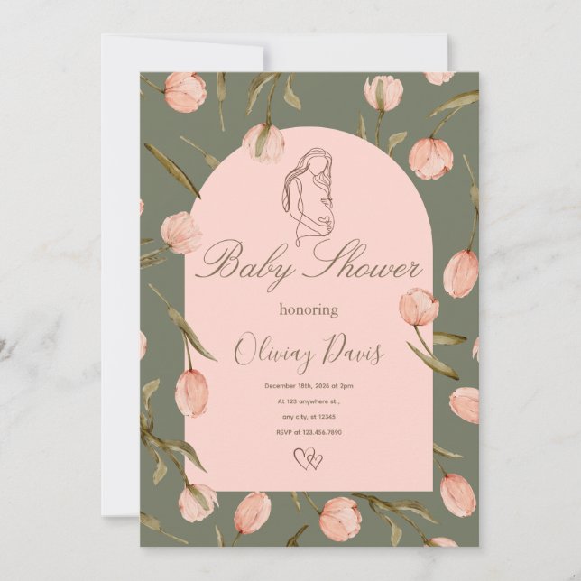A luxurious invitation with a chic boho touch (Front)