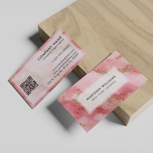 A luxurious pink marble background business card