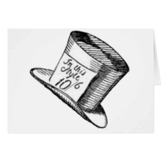 A Mad Hatter Hat Greeting Card | Zazzle