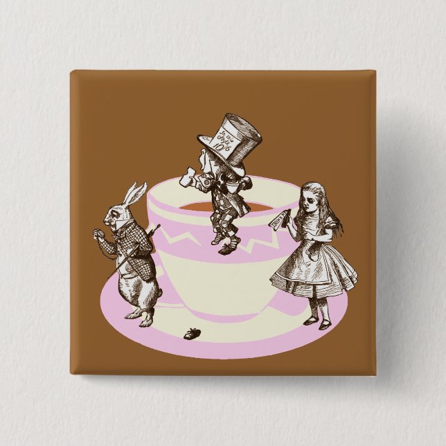 A Mad Tea Party 15 Cm Square Badge (Front)