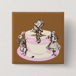 A Mad Tea Party 15 Cm Square Badge