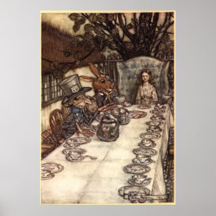 A Mad Tea Party by Arthur Rackham Poster